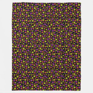 Retro Flower Power Fleecedecke