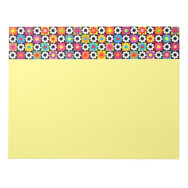 Retro Flower Power Notizblock (Vorderseite)