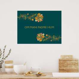 Retro Flower Power Ranken Border 1 + Ihr Text Poster