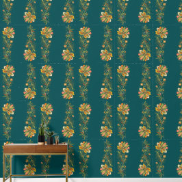 Retro Flower Power Ranken Border 1 Tapete