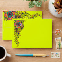 Retro Flower Power Ranken Border 6 + Ihr Text