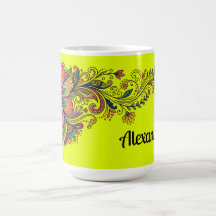 Retro Flower Power Ranken Border 6 + Ihr Text