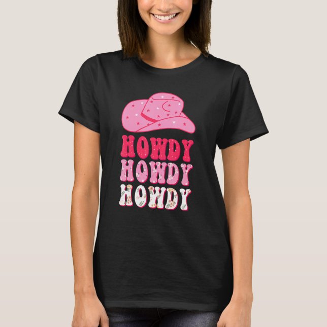 Retro Flowers Howdy Rodeo Western Country Southern T-Shirt (Vorderseite)