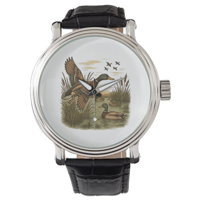 Retro-Flug-Entenjagd Armbanduhr (Vorderseite)