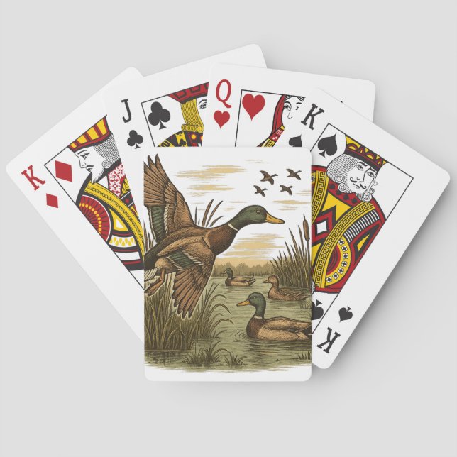 Retro-Flug-Entenjagd,  Spielkarten (Rückseite)