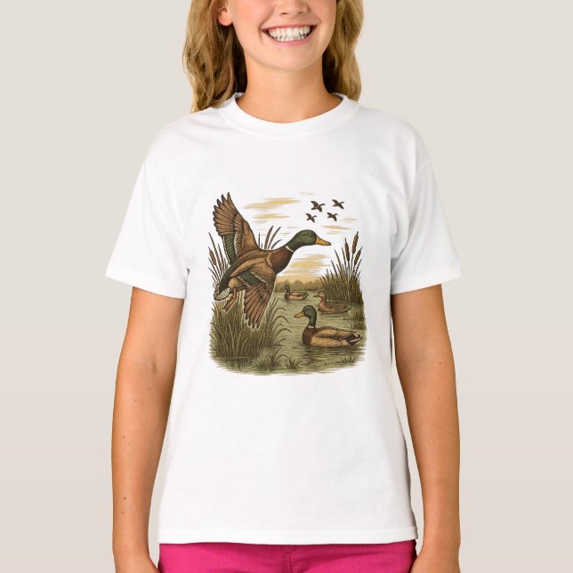 Retro-Flug-Entenjagd,  T-Shirt (Vorderseite)
