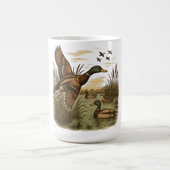 Retro-Flug-Jagd-Ente-Mallarde,  Kaffeetasse (Mittel)