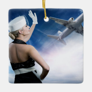 Retro Flugbegleiterin - SRF Keramikornament