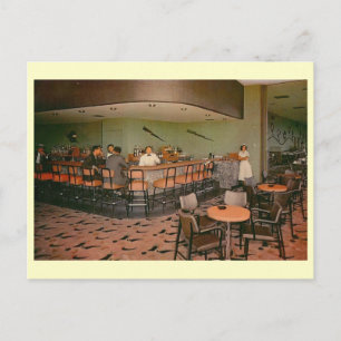 Retro, Flughafen-Cocktailbar im Vintage-Stil Postkarte