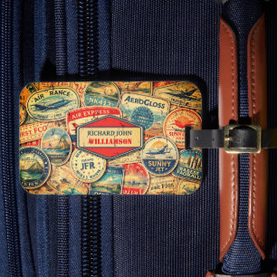 Retro-Fluglinien-Style Gepäckanhänger mit individu