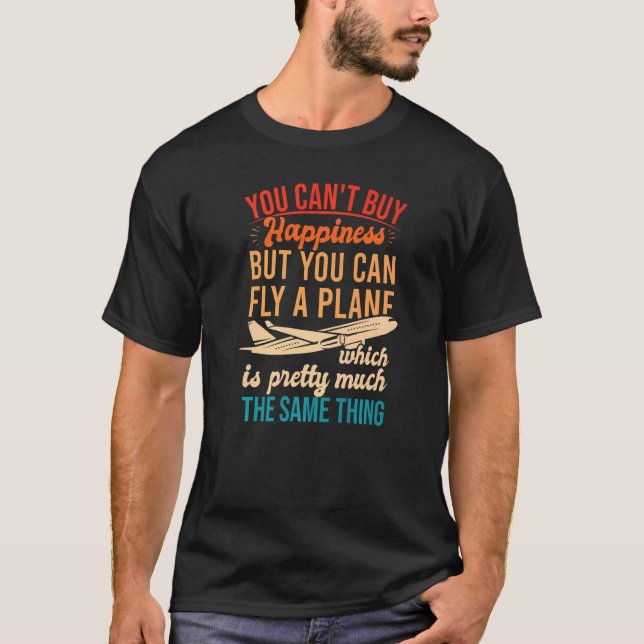 Retro Flugzeug Flying Kommerziell Pilot Quote Airl T-Shirt (Vorderseite)