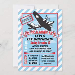 Retro-Flugzeug-Geburtstagseinladungen Einladung