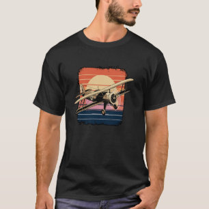 Retro-Flugzeug-Luftfahrt für Pilot Flugbegleiter T-Shirt