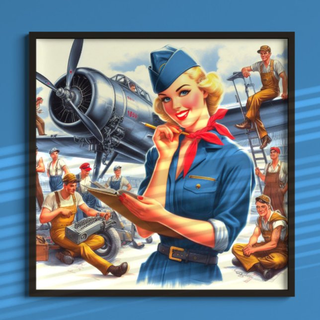 Retro-Flugzeug-Pin-up Poster (Von Creator hochgeladen)