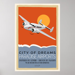 Retro-Flugzeug Poster