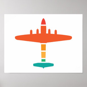 Retro-Flugzeug Poster