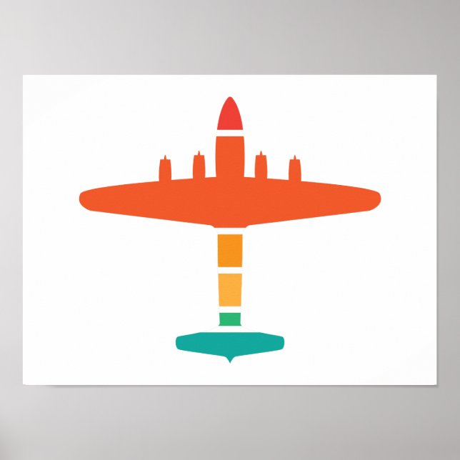 Retro-Flugzeug Poster (Vorne)