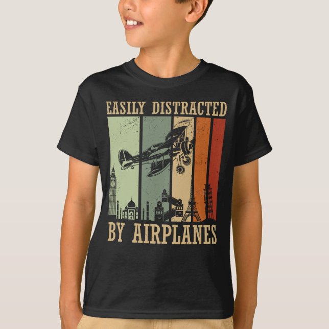 Retro-Flugzeug T-Shirt (Vorderseite)