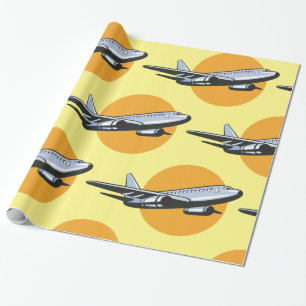 Retro Flugzeug Vintag Jet Travel Art Design Geschenkpapier