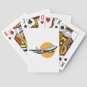 Retro Flugzeug Vintag Jet Travel Art Design Spielkarten