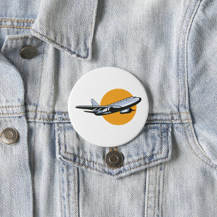 Retro-Flugzeug Vintage-Jet-Reise-Kunst-Design Button