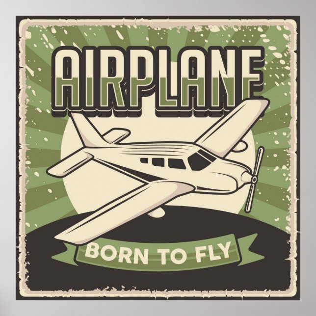 Retro-Flugzeugposter Poster (Vorne)