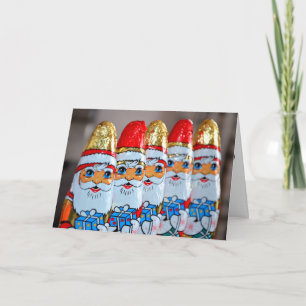 RETRO FOIL DECKTE SANTA CHOCOLATE CHRISTMAS CARDS KARTE