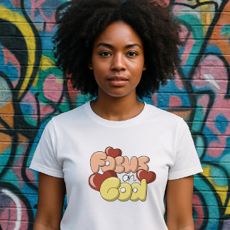 Retro Fokus auf Gott - Herzen T-Shirt