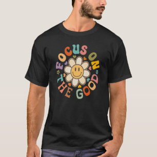 Retro fokussiert auf den guten Lächeln Blume Posit T-Shirt