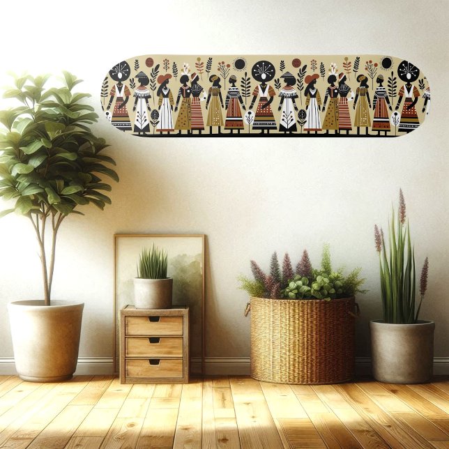 Retro Folk Art Vintage Stämme Maskieren afrikanisc Skateboard (Retro Folk Art Vintage Tribes Mask African Culture Skateboard)