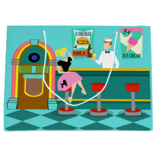 Retro-Fontäne-Geschenktasche Große Geschenktüte