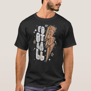 Retro Football Blitz Bolt Leopard Game Day Spo T-Shirt