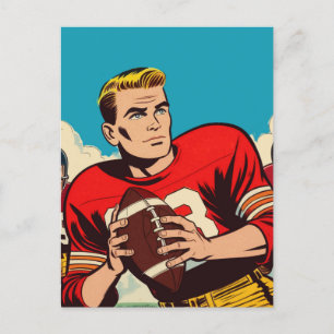Retro Football Comic Postkarte
