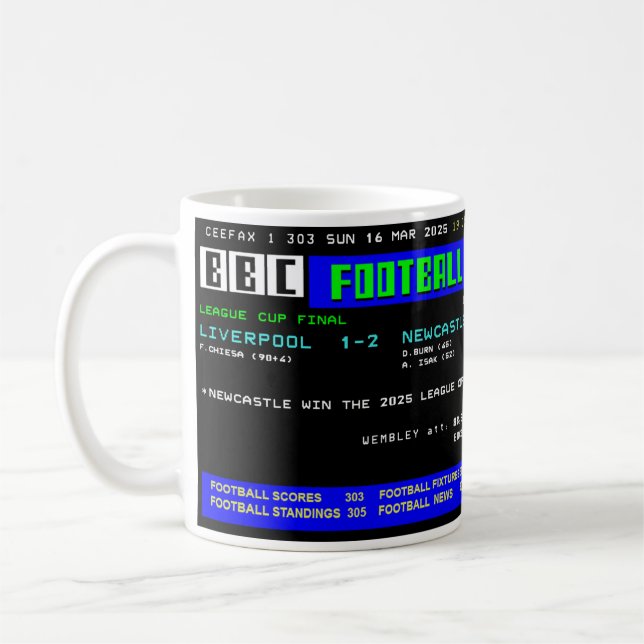 Retro Football Final Tasse - Ceefax Design (Links)