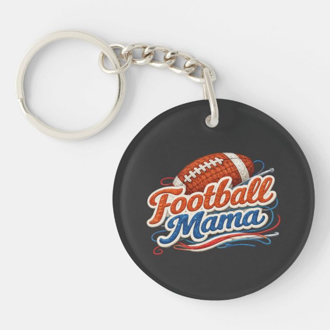 Retro Football Mama Mother's Day Keychain Schlüsselanhänger (Vorderseite)