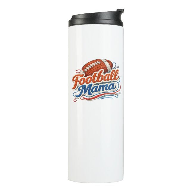 Retro Football Mama Muttertag  Thermosbecher (Nach links gedreht)