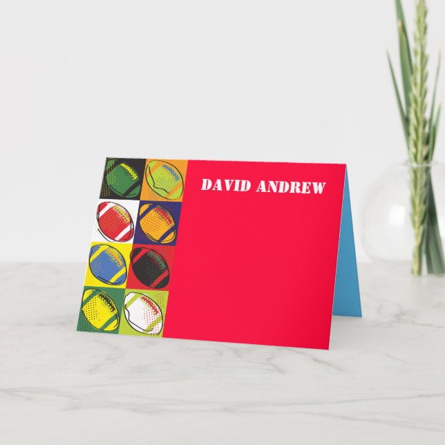 Retro FOOTBALL Thema Dankeschön Karte (Vorderseite)