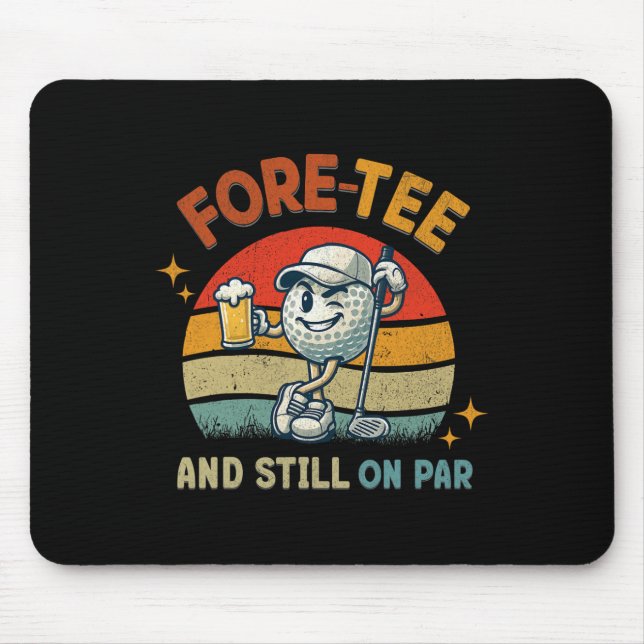 Retro Fore Tee Golf Birthday Party 40th Birthday G Mousepad (Vorne)