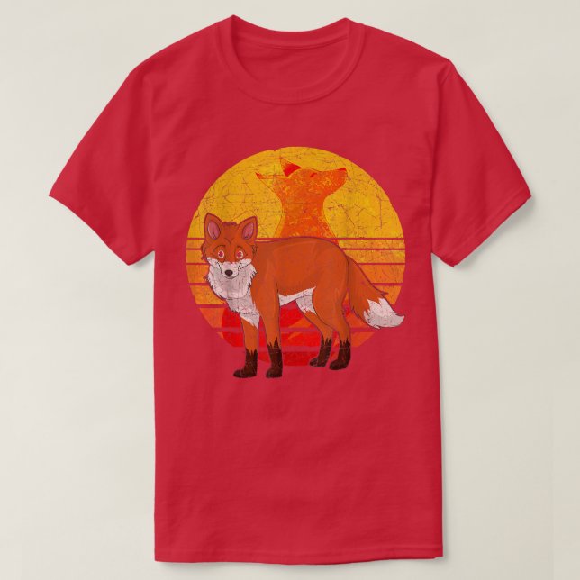 Retro Forest Animal Lover Wildlife Fox T - Shirt (Design vorne)