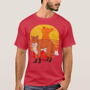 Retro Forest Animal Lover Wildlife Fox T - Shirt