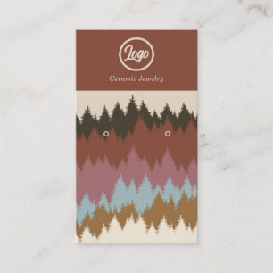 Retro Forest Earring Juwelier Logo Business Card Visitenkarte