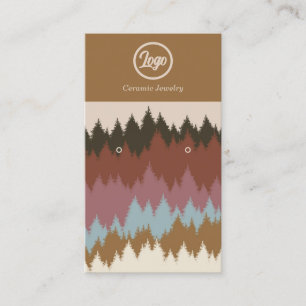 Retro Forest Earring Juwelier Logo Business Card Visitenkarte