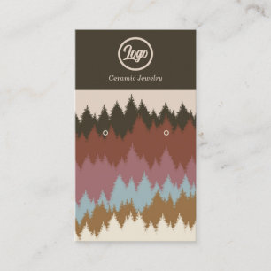 Retro Forest Earring Juwelier Logo Business Card Visitenkarte