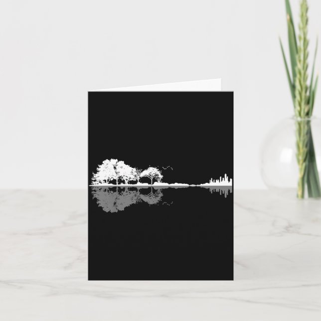 Retro Forest Funny Nature Guitar Clic Music  Karte (Vorderseite)