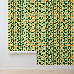 Retro Forest Pattern: Moderne geometrische Formen  Tapete