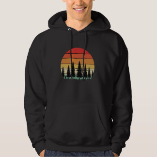 Retro Forest Sunset Man and Hund Silhouette Advent Hoodie