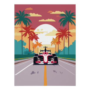 Retro Formel-1-Wall-Art-Poster Poster