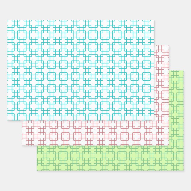 Retro-Formen buntes Kunsthandwerkspapier Geschenkpapier Set (Set)