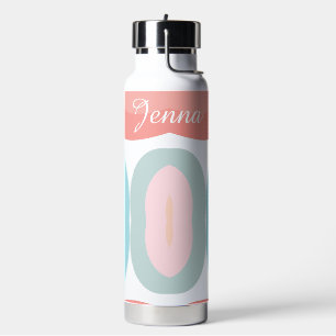 Retro-Formen - Pastell-Regenbogen-Schriftname Trinkflasche