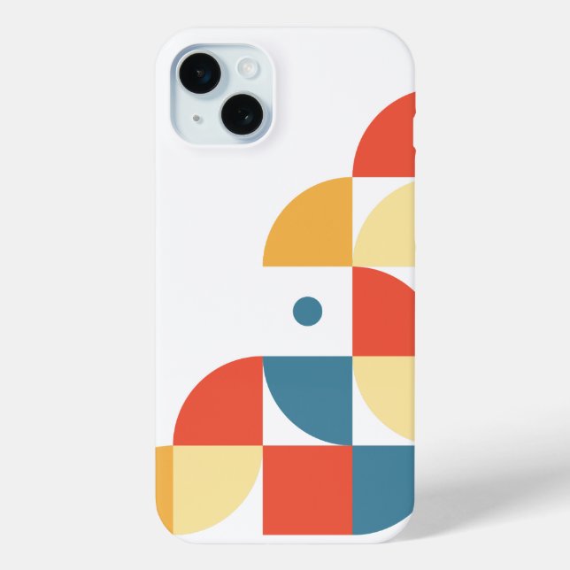 Retro-Formen und Farben auf Weiß Case-Mate iPhone Hülle (Rückseite)